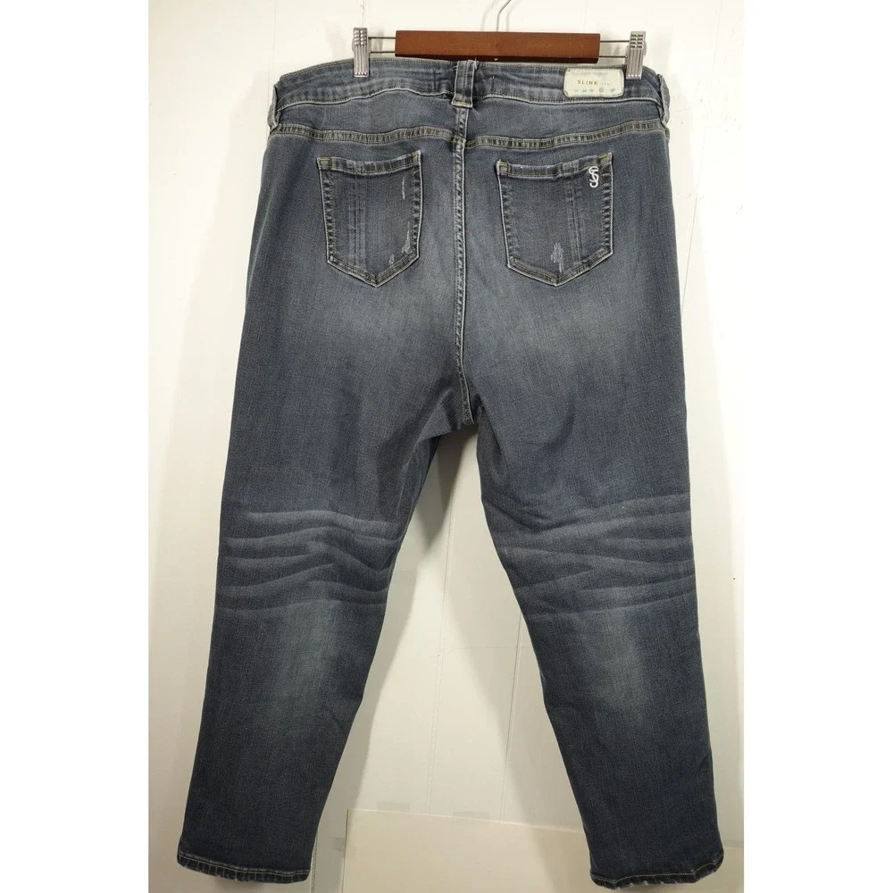 Slink‎ Jeans Womens 16 Blue Medium Wash High Rise Curvy Straight Denim Pants
